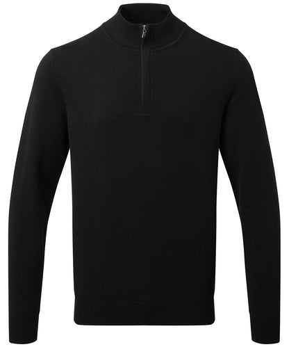 Asquith & Fox Men's cotton blend ¼ zip sweater