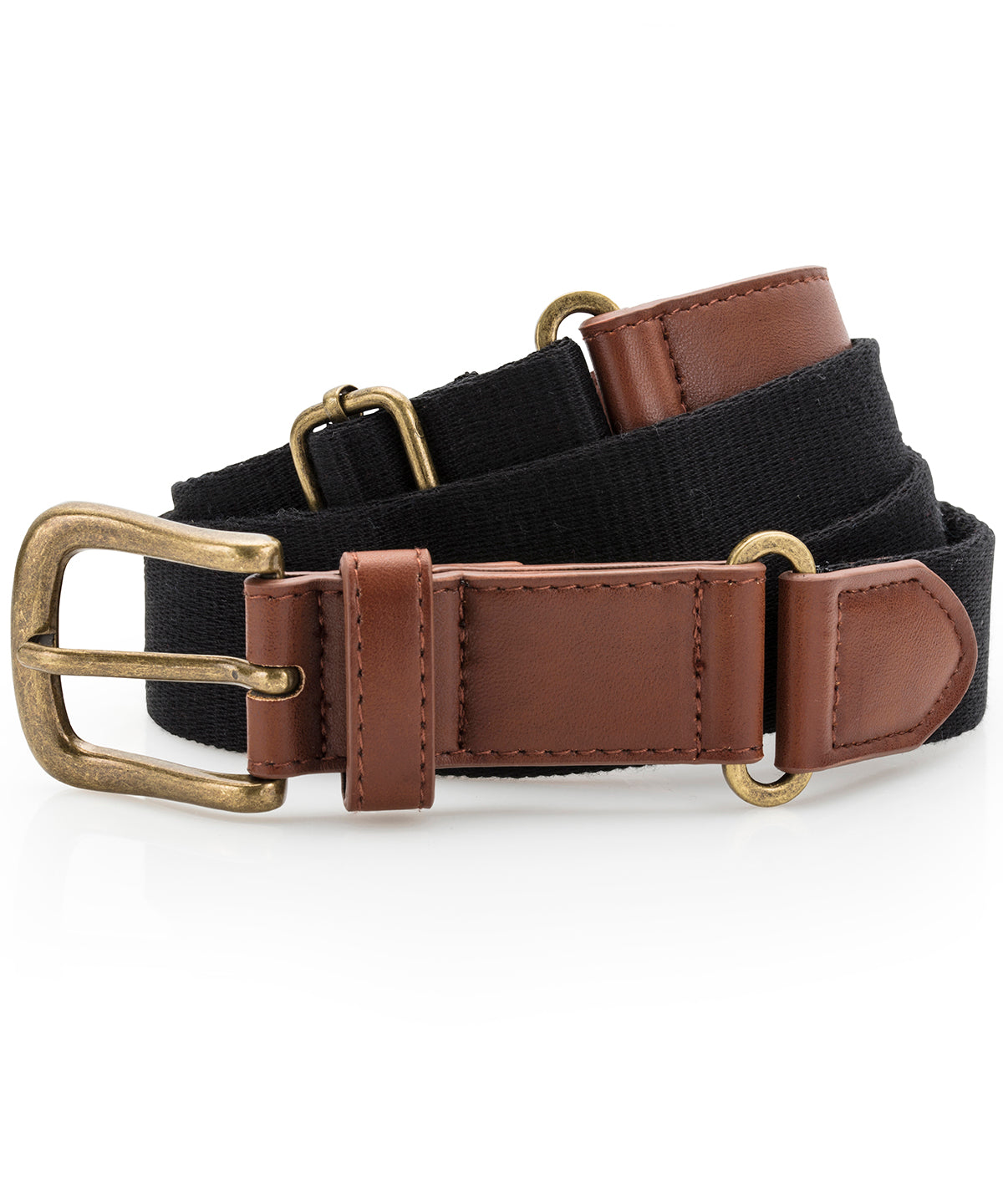 Asquith & Fox Faux leather and canvas belt