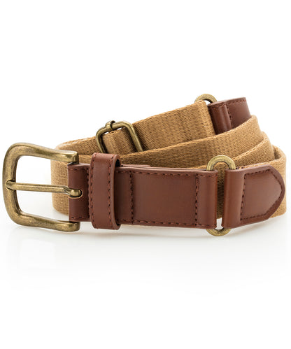 Asquith & Fox Faux leather and canvas belt