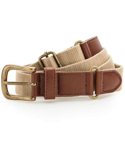 Asquith & Fox Faux leather and canvas belt
