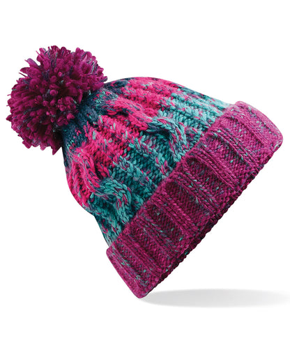 Beechfield Corkscrew pom pom beanie