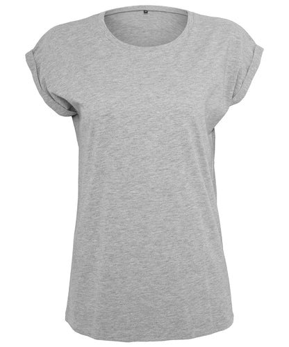 Build Your Brand Women's extended shoulder tee