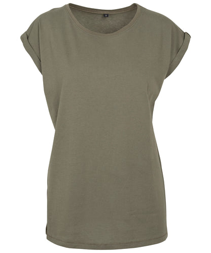 Build Your Brand Women's extended shoulder tee