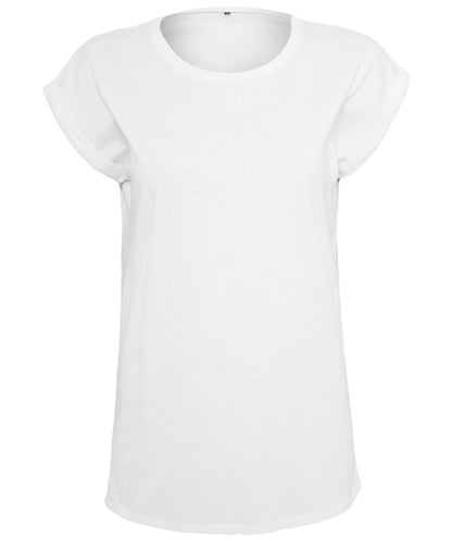 Build Your Brand Women's extended shoulder tee