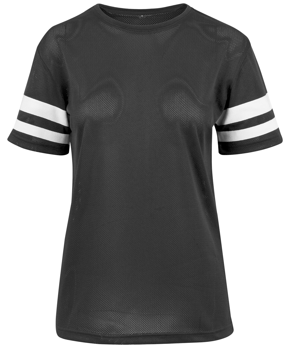 Build Your Brand Women's mesh stripe tee