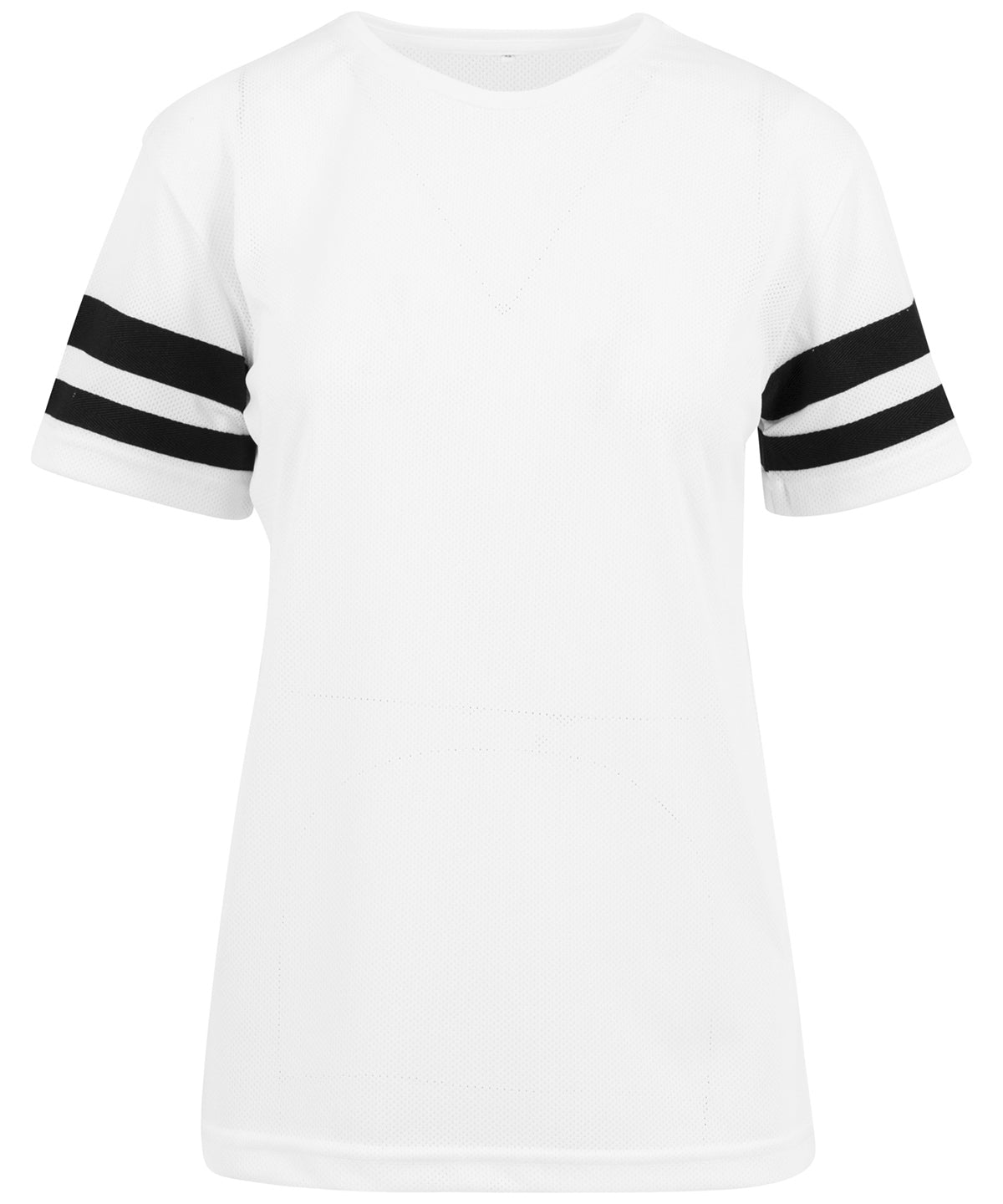 Build Your Brand Women's mesh stripe tee