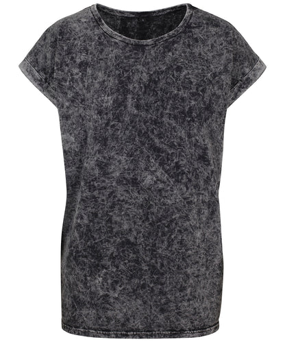 Build Your Brand Women's acid washed extended shoulder tee
