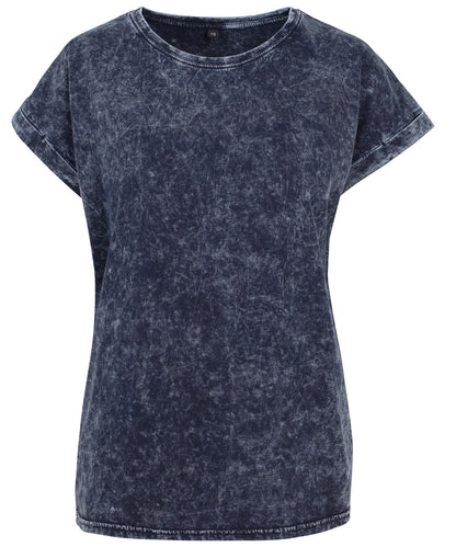Build Your Brand Women's acid washed extended shoulder tee