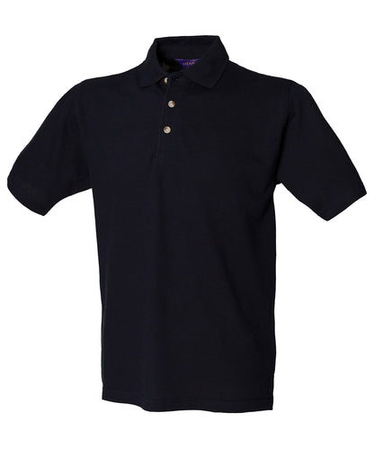 Henbury Classic cotton piqué polo with stand-up collar