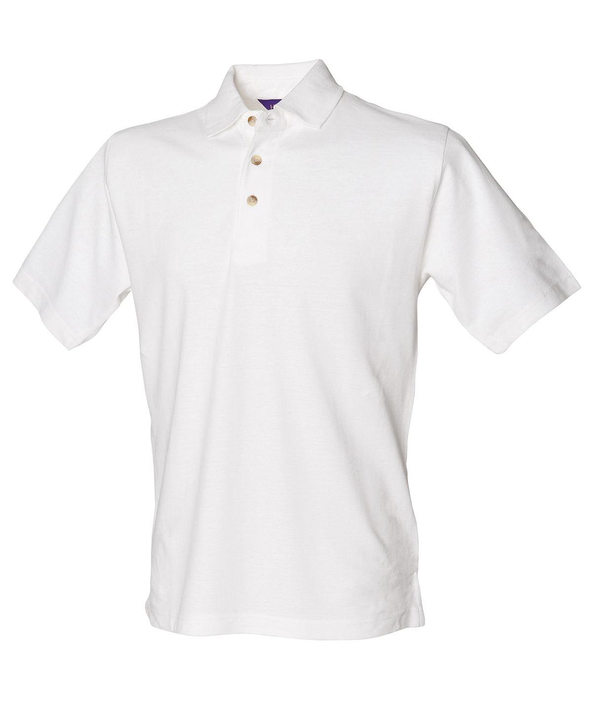 Henbury Classic cotton piqué polo with stand-up collar