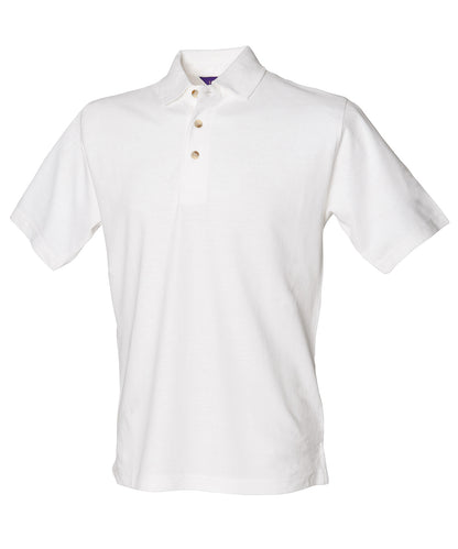 Henbury Classic cotton piqué polo with stand-up collar