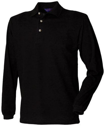 Henbury Long sleeve cotton polo shirt