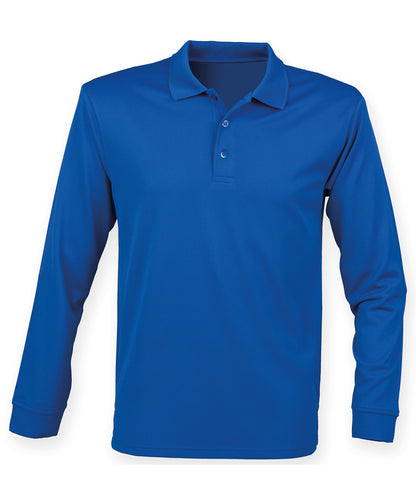 Henbury Long sleeve Coolplus® polo shirt