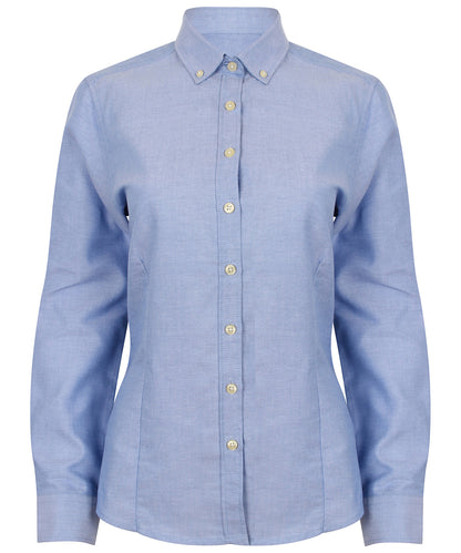 Henbury Women's modern long sleeve Oxford shirt