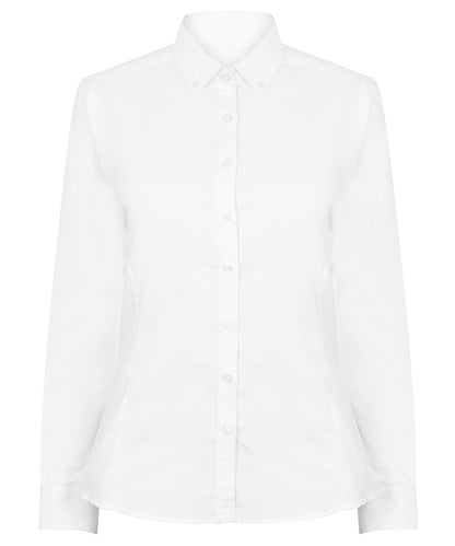 Henbury Women's modern long sleeve Oxford shirt