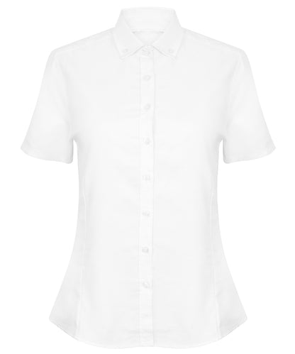 Henbury Women's modern short sleeve Oxford shirt