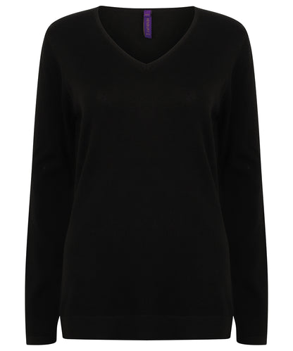 Henbury Women's 12 gauge v-neck jumper