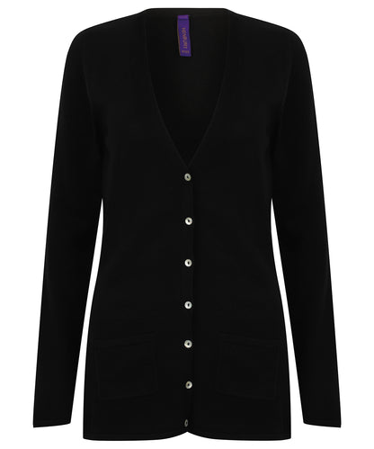 Henbury Women's v-button cardigan