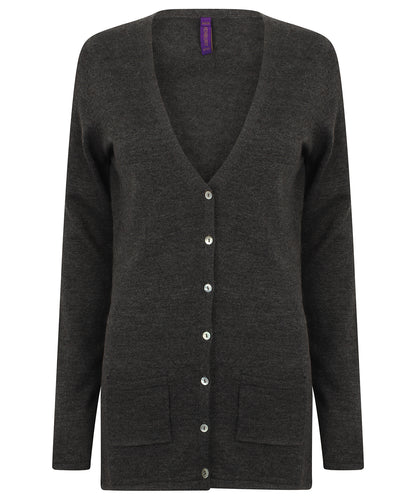 Henbury Women's v-button cardigan