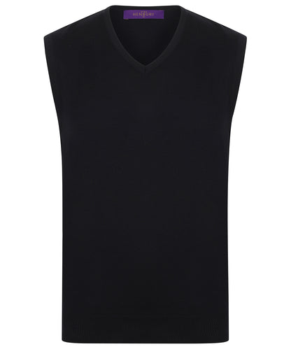 Henbury Sleeveless v-neck jumper