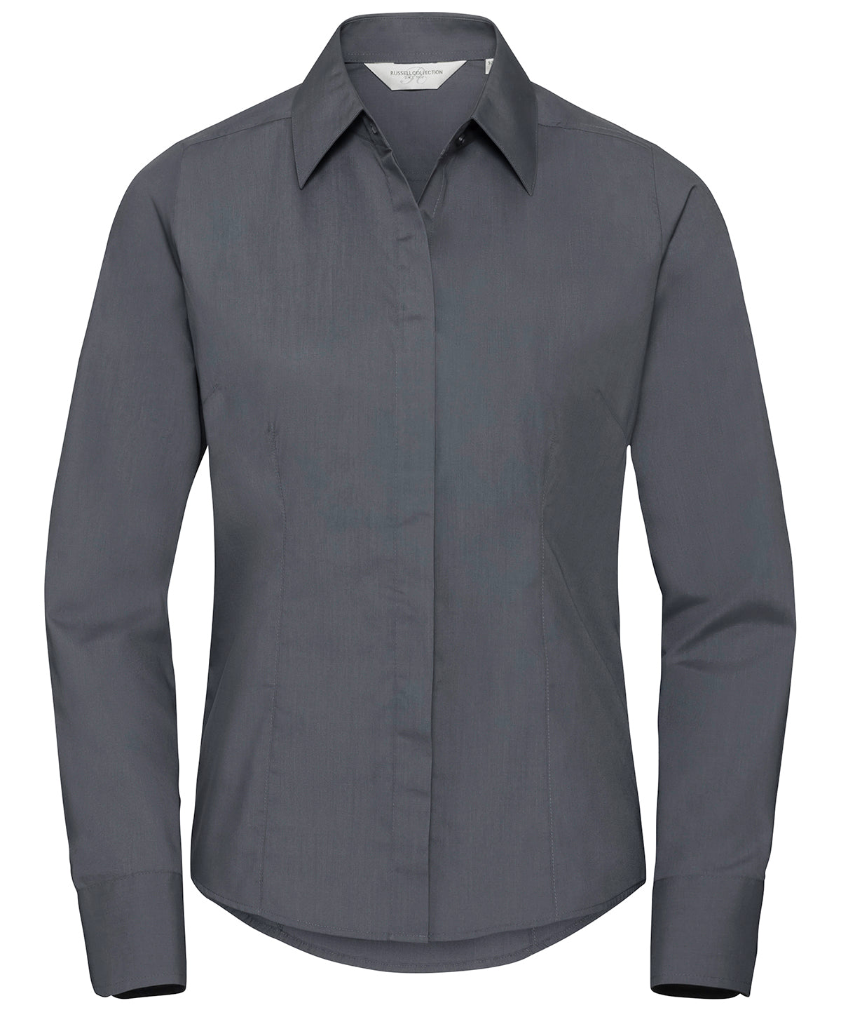 Russell Athletic Collection Women's long sleeve polycotton easycare fitted poplin shirt