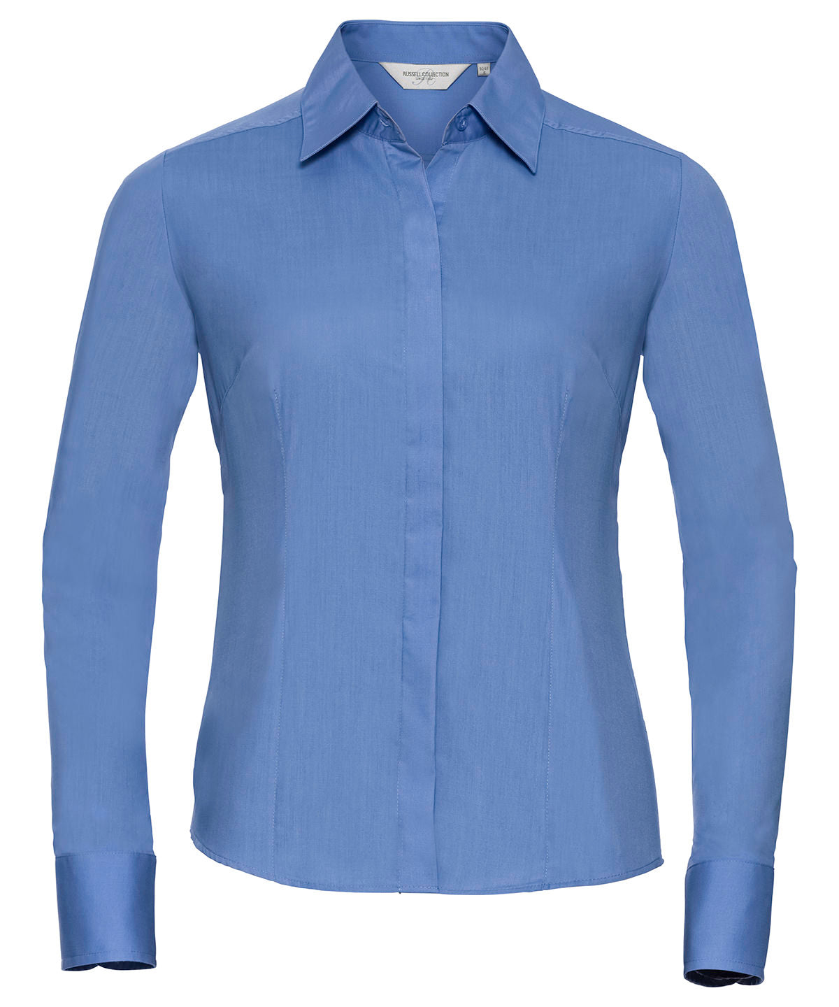 Russell Athletic Collection Women's long sleeve polycotton easycare fitted poplin shirt
