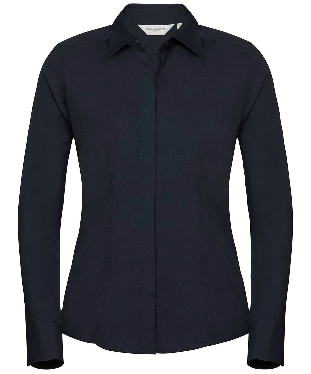 Russell Athletic Collection Women's long sleeve polycotton easycare fitted poplin shirt