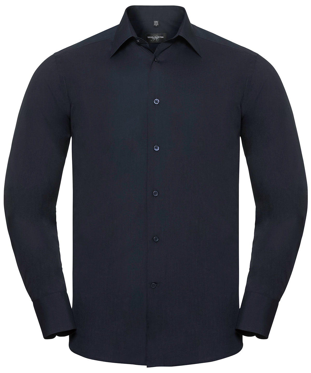 Russell Athletic Collection Long sleeve polycotton easycare fitted poplin shirt