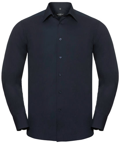 Russell Athletic Collection Long sleeve polycotton easycare fitted poplin shirt
