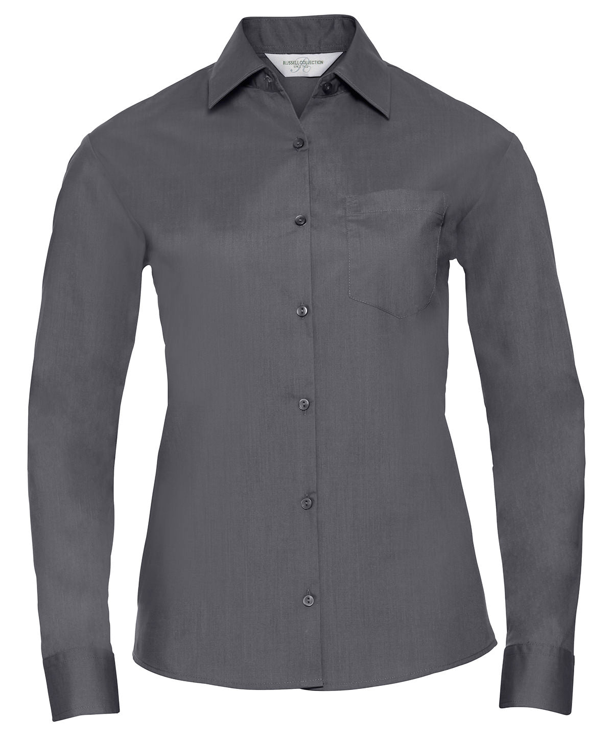 Russell Athletic Collection Women's long sleeve polycotton easycare poplin shirt