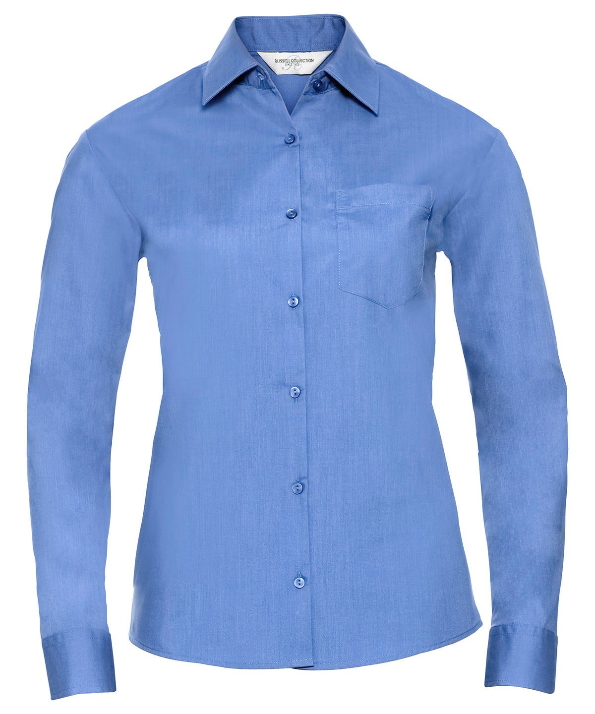 Russell Athletic Collection Women's long sleeve polycotton easycare poplin shirt