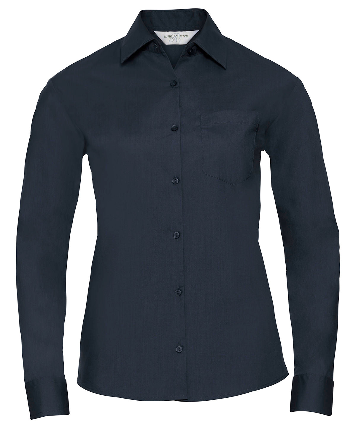 Russell Athletic Collection Women's long sleeve polycotton easycare poplin shirt