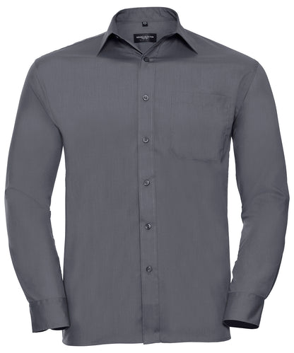 Russell Athletic Collection Long sleeve polycotton easycare poplin shirt