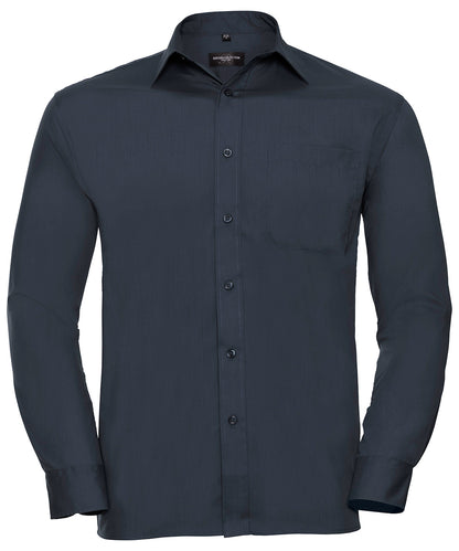 Russell Athletic Collection Long sleeve polycotton easycare poplin shirt