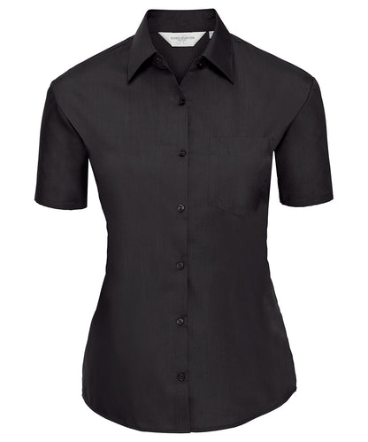 Russell Athletic Collection Women's short sleeve polycotton easycare poplin shirt