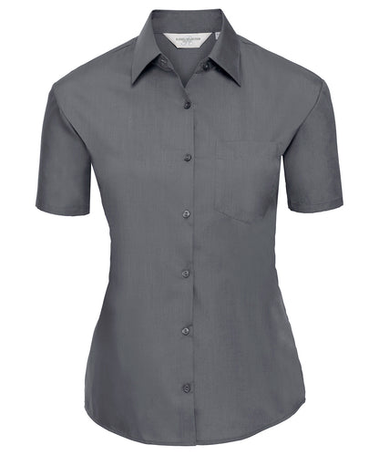 Russell Athletic Collection Women's short sleeve polycotton easycare poplin shirt