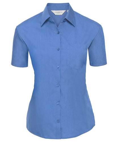Russell Athletic Collection Women's short sleeve polycotton easycare poplin shirt