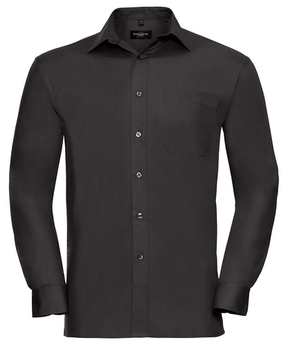 Russell Athletic Collection Long sleeve pure cotton easycare poplin shirt