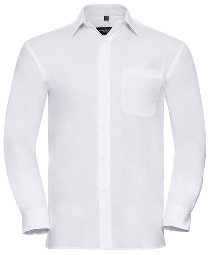 Russell Athletic Collection Long sleeve pure cotton easycare poplin shirt
