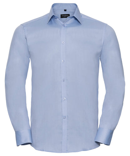 Russell Athletic Collection Long sleeve herringbone shirt