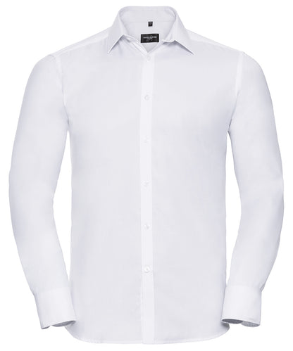 Russell Athletic Collection Long sleeve herringbone shirt