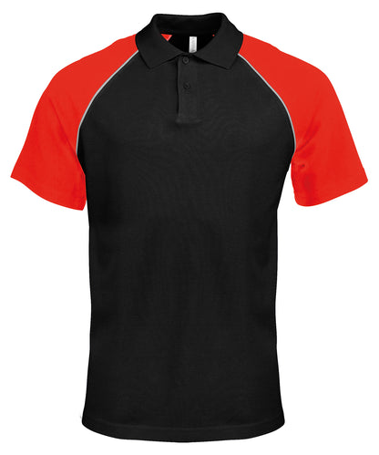 Kariban Polo baseball contrast polo shirt