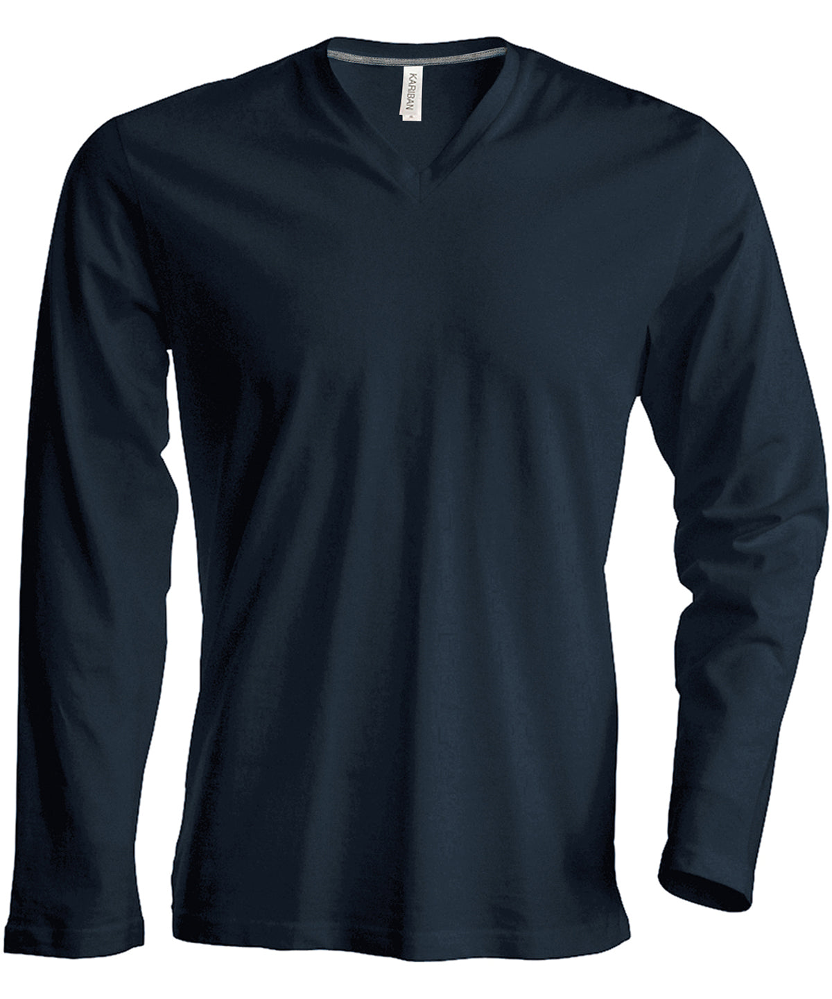 Kariban Men's long-sleeved V-neck T-shirt