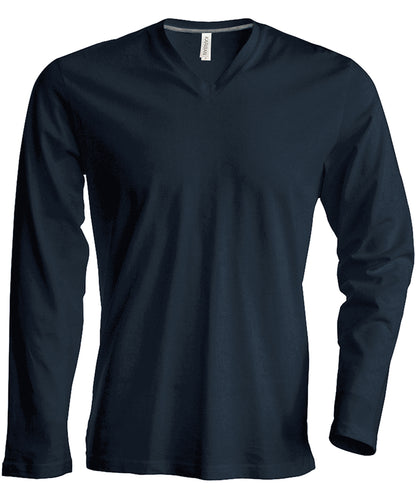 Kariban Men's long-sleeved V-neck T-shirt