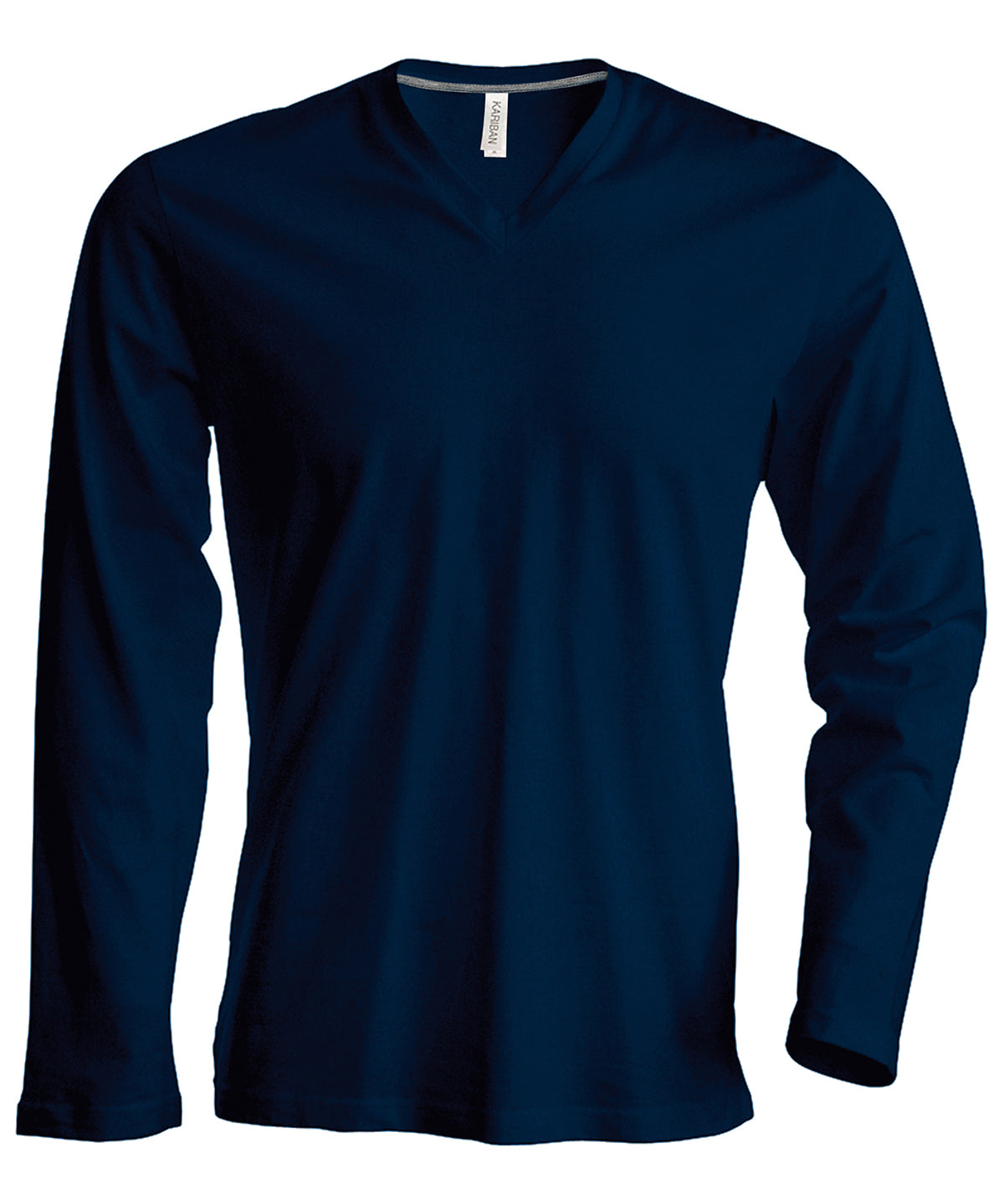 Kariban Men's long-sleeved V-neck T-shirt