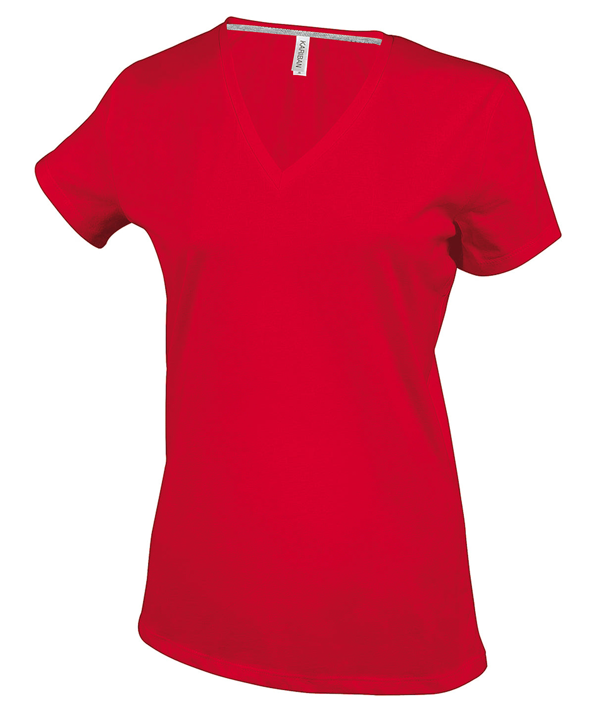 Kariban Ladies' short-sleeved V-neck T-shirt