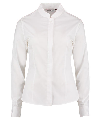 Kustom Kit Women's mandarin collar shirt long-sleeved (tailored fit)