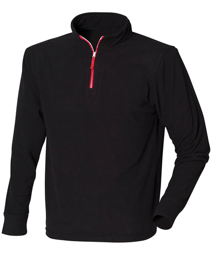 Finden & Hales ¼ zip long sleeve fleece piped