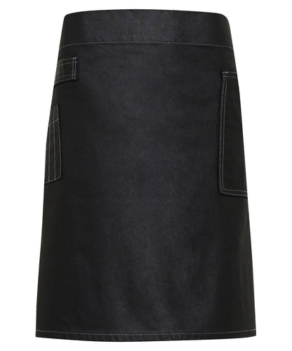 Premier Division waxed-look denim waist apron