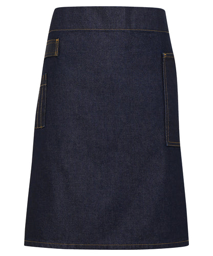 Premier Division waxed-look denim waist apron